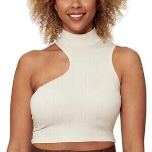 Sofia Richie X Bar III Side Cutout Crop Top Sleeveless tan S Small New
